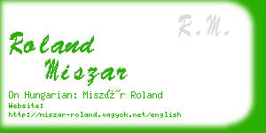 roland miszar business card